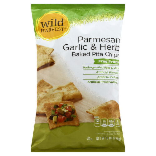 Wild Harvest Pita Chips, Baked, Parmesan Garlic & Herb
