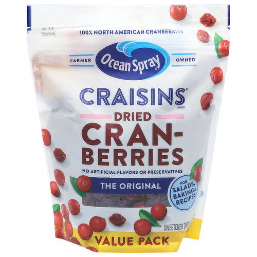 Ocean Spray Craisins Cranberries, The Original, Dried, Value Pack