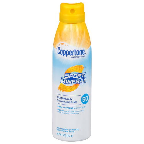 Coppertone Sport Mineral Sunscreen Spray, Broad Spectrum SPF 50