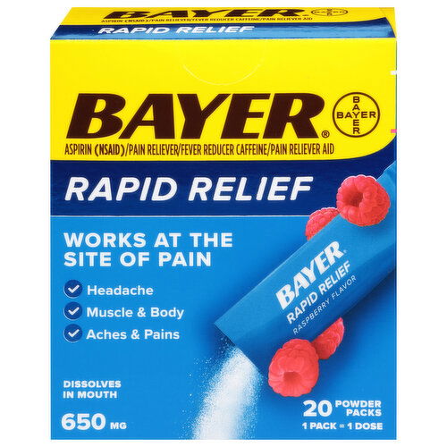 Bayer Rapid Relief, 650 mg, Powder Packs