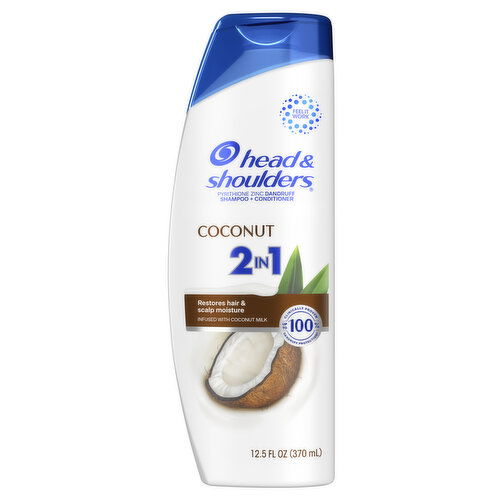 Head & Shoulders 2 in 1 Dandruff Shampoo and Conditioner, Coconut, 12.5 oz