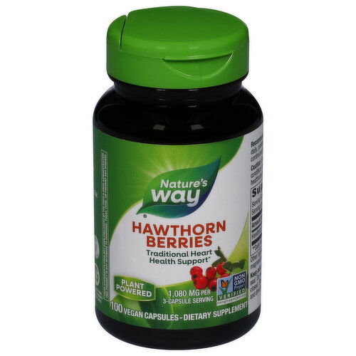 Nature's Way Hawthorn, 1080 mg, Vegan Capsules, Berries