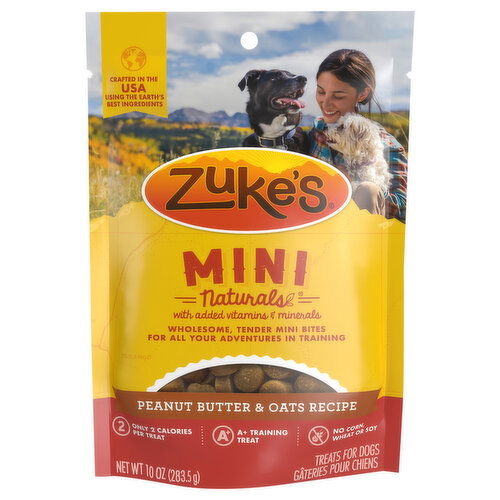 Zuke's Mini Naturals Peanut Butter & Oats Recipe Treats for Dogs