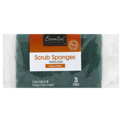 Essential Everyday Sponges, Scrub, Heavy Duty