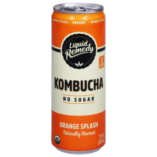 Liquid Remedy Kombucha, No Sugar, Orange Splash