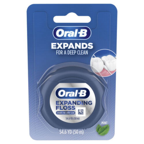 Oral-B Expands Expandable Dental Floss, Mint, Expands For A Deep Clean, 50M