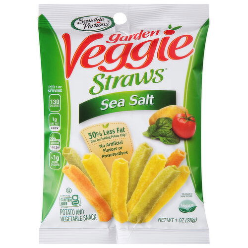 Sensible Portions Garden Veggie Straws Potato and Vegetable Snack, Sea Salt