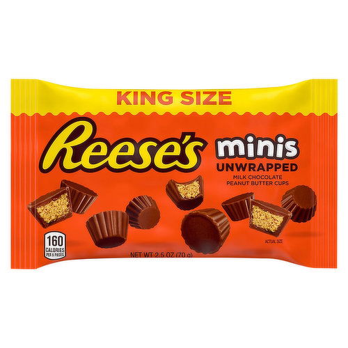 Reese's Peanut Butter Cups, Minis, Unwrapped, King Size