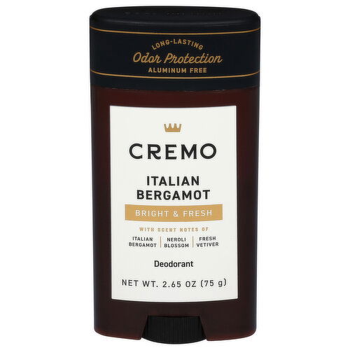Cremo Bright & Fresh Italian Bergamot Deodorant