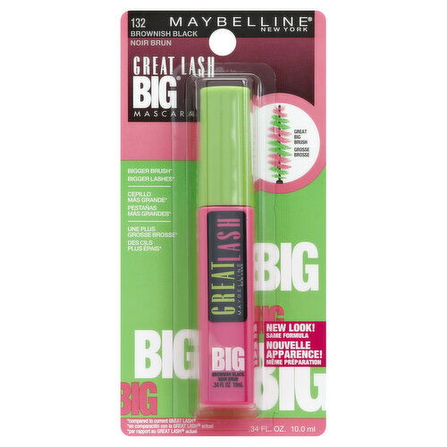 maybelline Great Lash Mascara, Big, Brownish Black 132