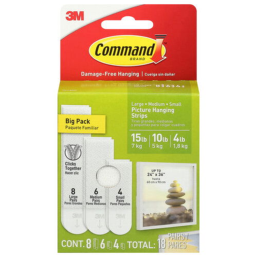 Command Picture Hanging Strips, Large, Big Pack