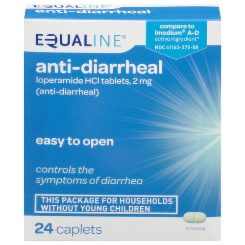 Equaline Anti-Diarrheal, Loperamide HCI, 2 mg, Caplets