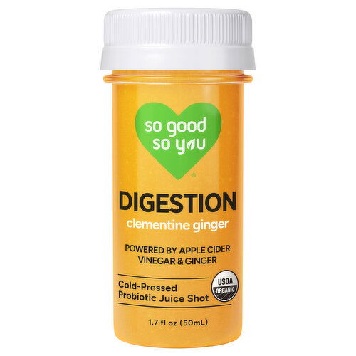 So Good So You Probiotic Juice Shot, Clementine Ginger, Digestion