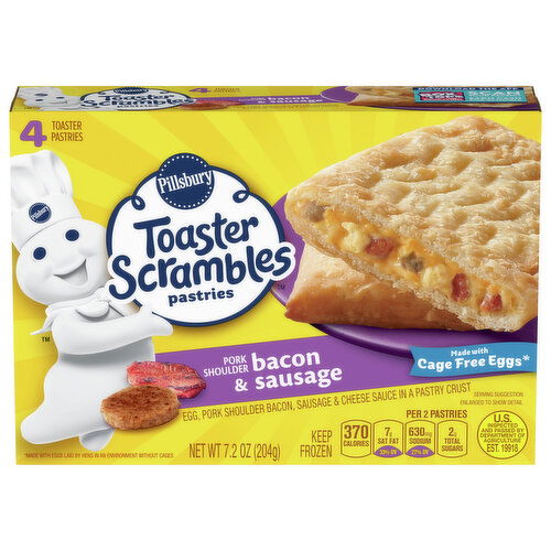 Toaster Scrambles Toaster Pastries, Pork Shoulder Bacon & Sausage