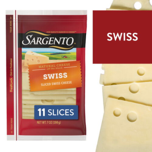 SARGENTO Sargento® Sliced Swiss Natural Cheese, 11 slices