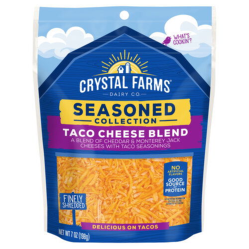 Crystal Farms Cheeses, Taco Cheese Blend, Mexican Style