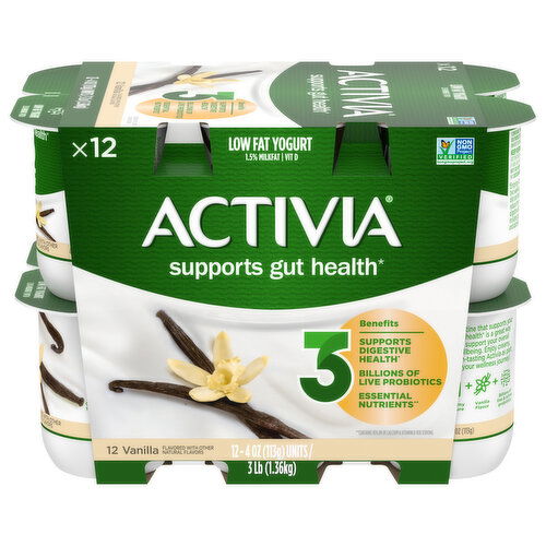 Activia Yogurt, Low Fat, Vanilla