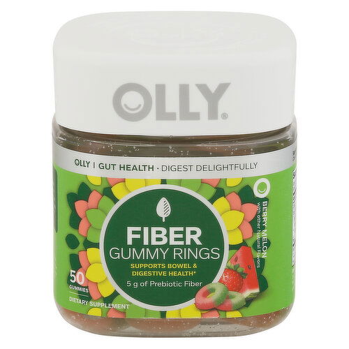 Olly Gummy Rings, Fiber, Berry Melon