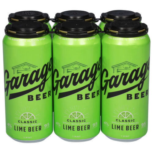 Garage Beer Beer, Lime, Classic, 6 Pack