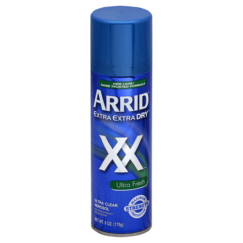 Arrid XX Extra Extra Dry Antiperspirant/Deodorant, Ultra Clear Aerosol, Ultra Fresh