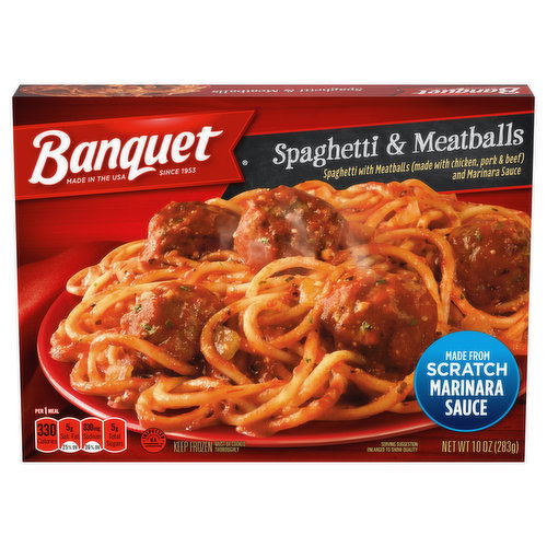 Banquet Classic Spaghetti and Meatballs, Frozen Meal