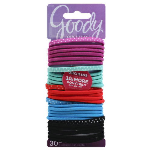 Goody Ouchless Ponytails, No-Metal, Elastics