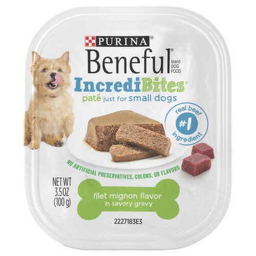 Beneful IncrediBites Small Pate Filet Mignon Flavor in Savory Gravy Dog Food