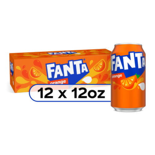 Fanta Orange Soda Fruit Flavored Soft Drink, 12 fl oz, 12 Ct