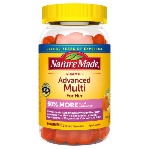 Nature Made Advanced Multi, for Her, Gummies, Tropical Fruit