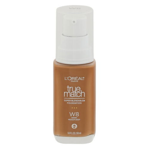 L'Oreal True Match Foundation, Super-Blendable, Warm Medium Deep W8