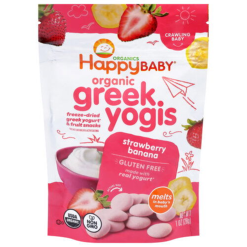Happy Baby Organics Gluten Free Crawling Baby Strawberry Banana Greek Yogis