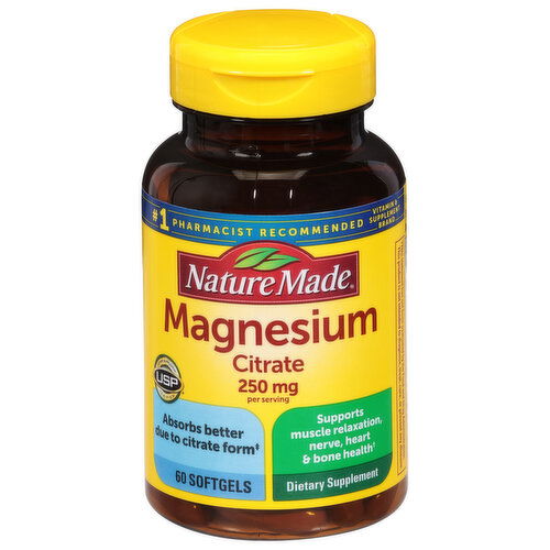 Nature Made Magnesium Citrate, High Absorption, 250 mg, Softgels