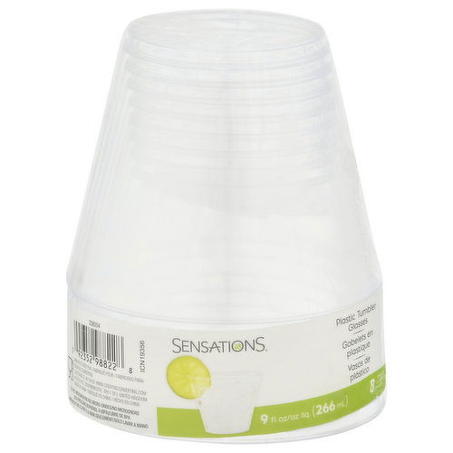 Sensations Tumbler Glasses, Plastic, 9 Fluid Ounce