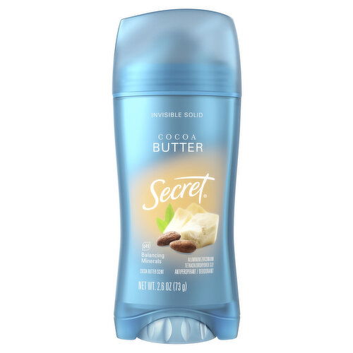 Secret Fresh Secret Fresh Invisible Solid Antiperspirant and Deodorant, Cocoa Butter, 2.6 oz