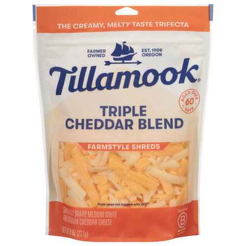 Tillamook Farmstyle Shreds Triple Cheddar Blend Cheese