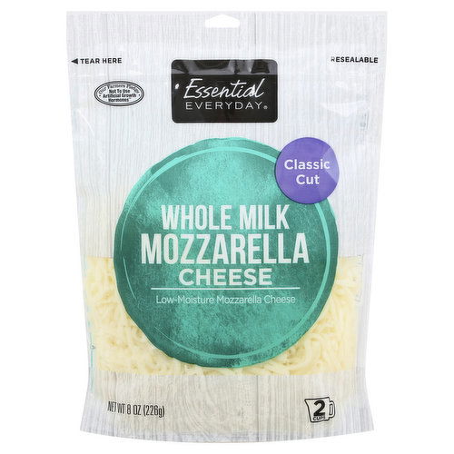 Essential Everyday Cheese, Mozzarella, Whole Milk, Classic Cut, Shredded