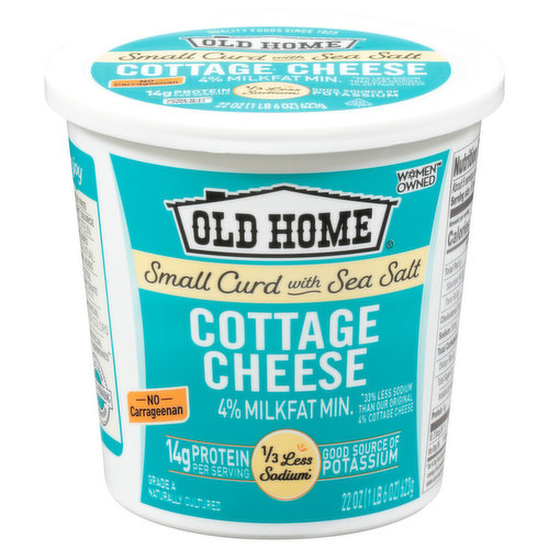 Old Home Cottage Cheese, Small Curd with Sea Salt, 4% Milkfat Minimum