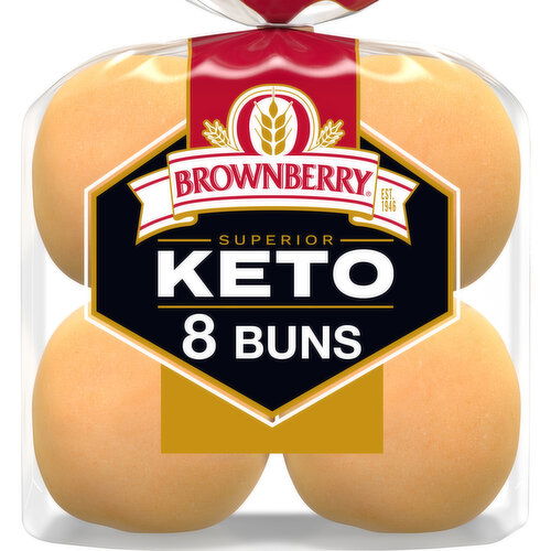 Brownberry Keto White Buns, 8 count, 12 oz