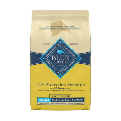 Blue Buffalo Life Protection Formula Natural Adult Healthy Weight Dry Dog Food, Chicken and Brown Rice