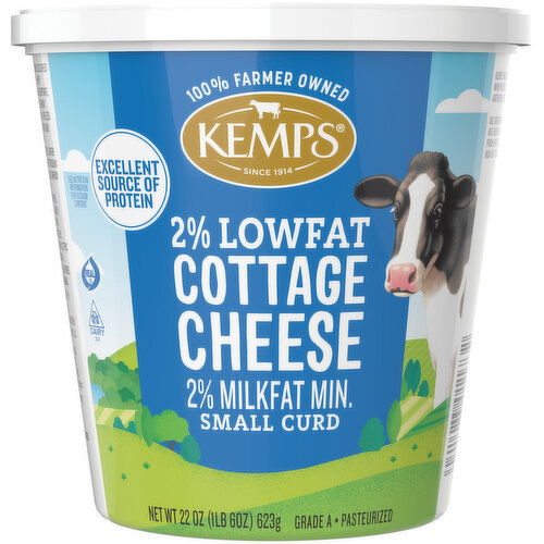 Kemps Cottage Cheese, Small Curd, 2% Milkfat Min, Lowfat