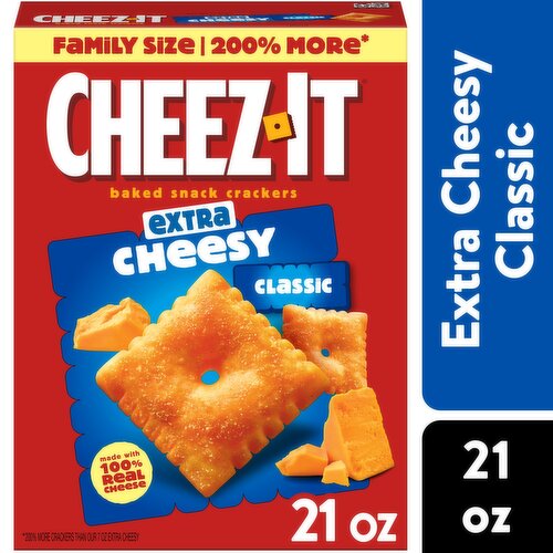 Cheez-It Cheese Crackers, Extra Cheesy, Family Size