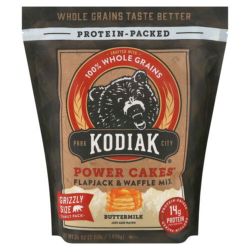 Kodiak Power Cakes Flapjack & Waffle Mix, Buttermilk, Family Pack