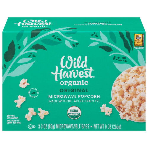 Wild Harvest Microwave Popcorn, Organic, Orginal