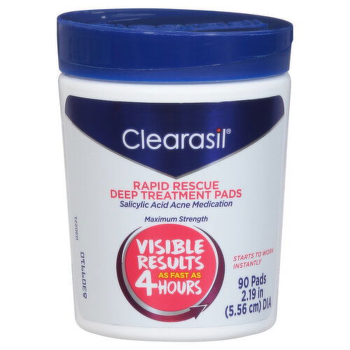 Clearasil Rapid Rescue Deep Treatment Pads, Maximum Strength