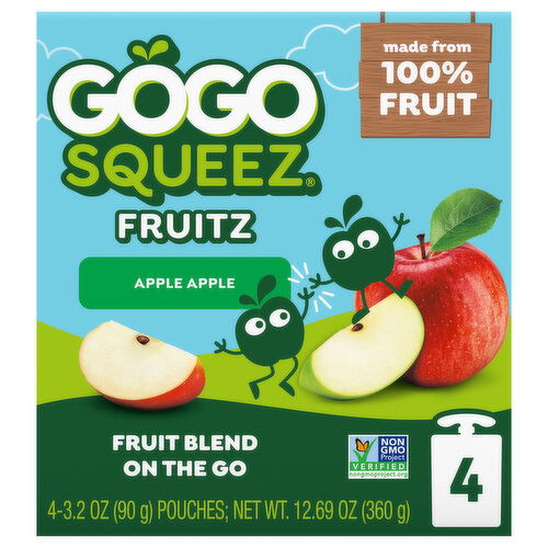 GoGo Squeez On The Go Apple Apple Fruit Blend