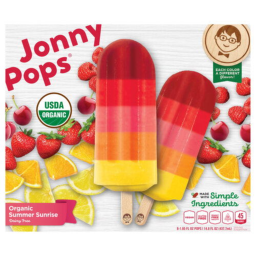 JonnyPops Pops, Organic, Summer Sunrise