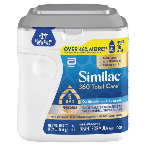Similac 360 Total Care Infant Formula with Iron, Milk-Based Powder
