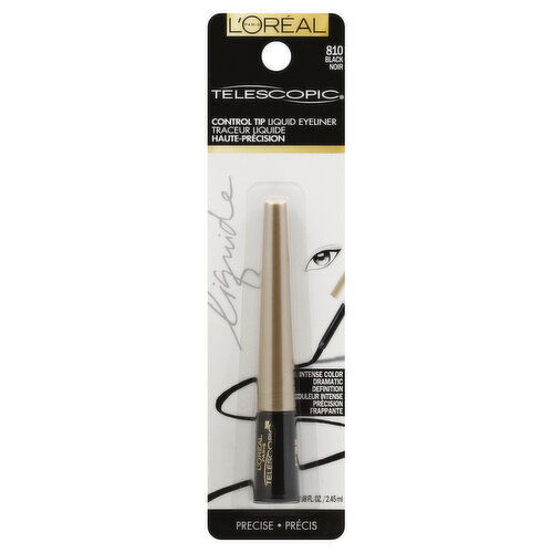 L'Oreal Telescopic Liquid Eyeliner, Control Tip, Precise, Black 810