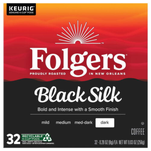 Folgers K-Cup Pods Dark Black Silk Coffee