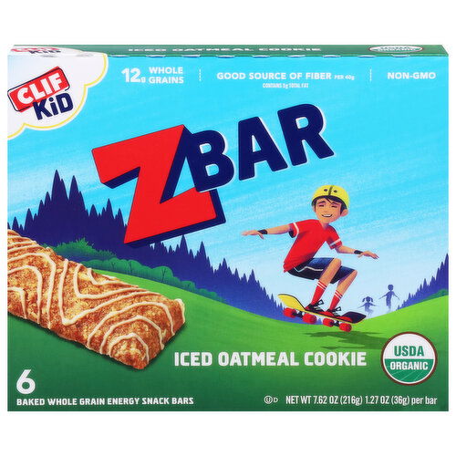 Zbar Energy Snack Bars, Whole Grain, Baked, Iced Oatmeal Cookie